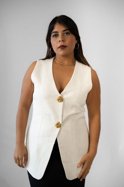 White Tailored Vest