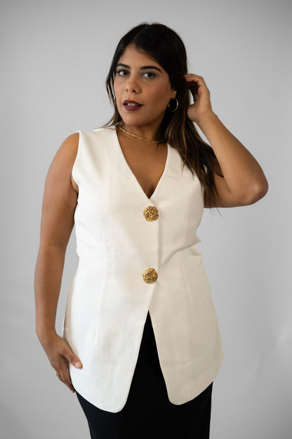 White Tailored Vest
